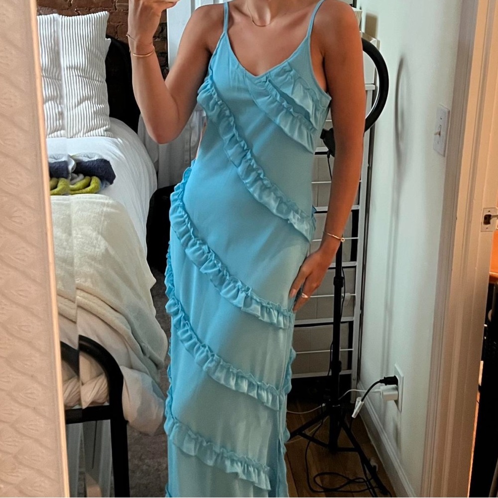 Blue ruffle dress